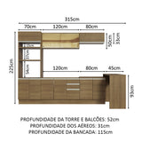 Cocina Integral 315cm Marrón Glamy 01