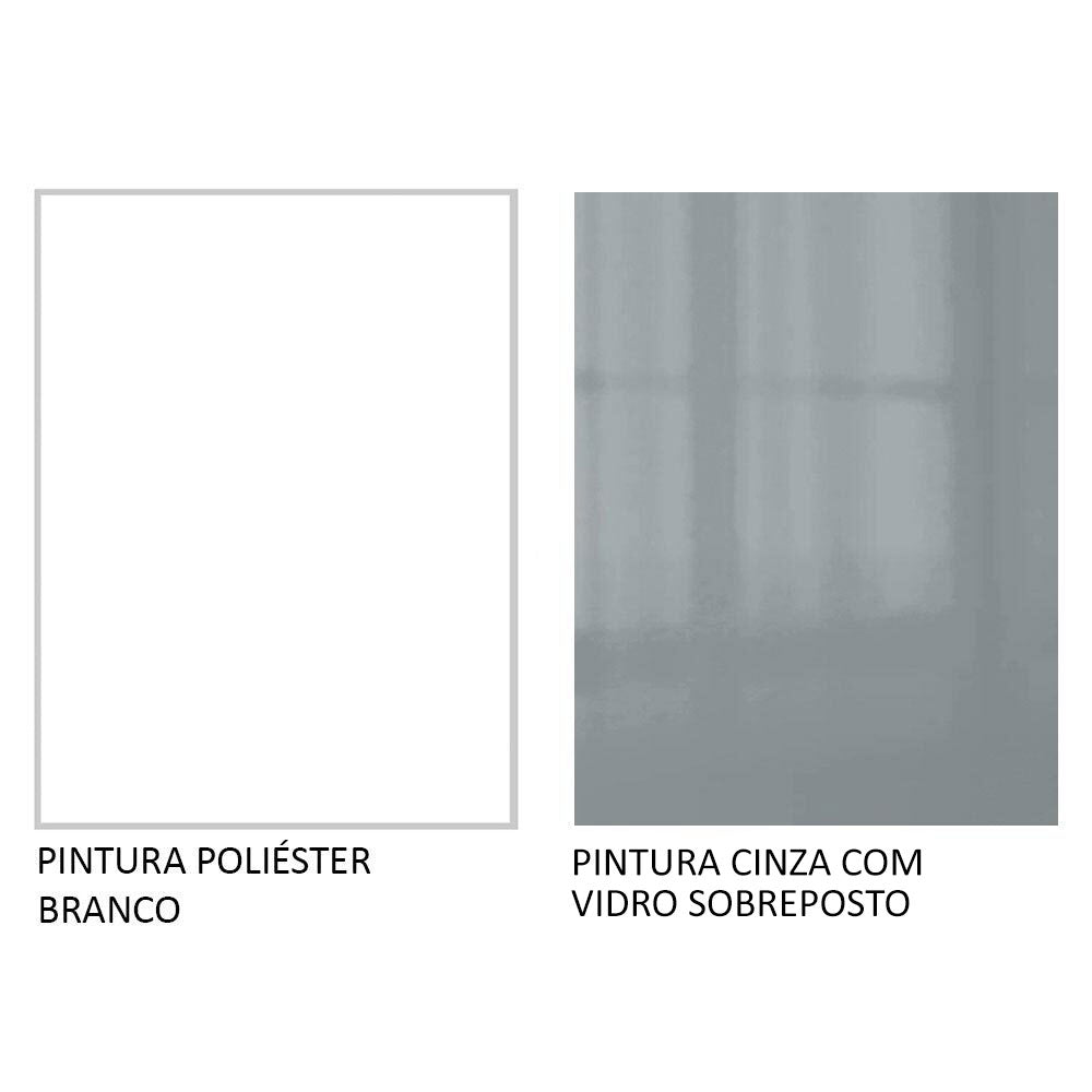 Gabinete Bajo 80 cm 2 Cajones Sin Encimera Blanco/Gris Lux Madesa