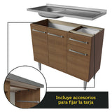Cocina Compacta 165cm con Fregadero Marrón Emilly 06