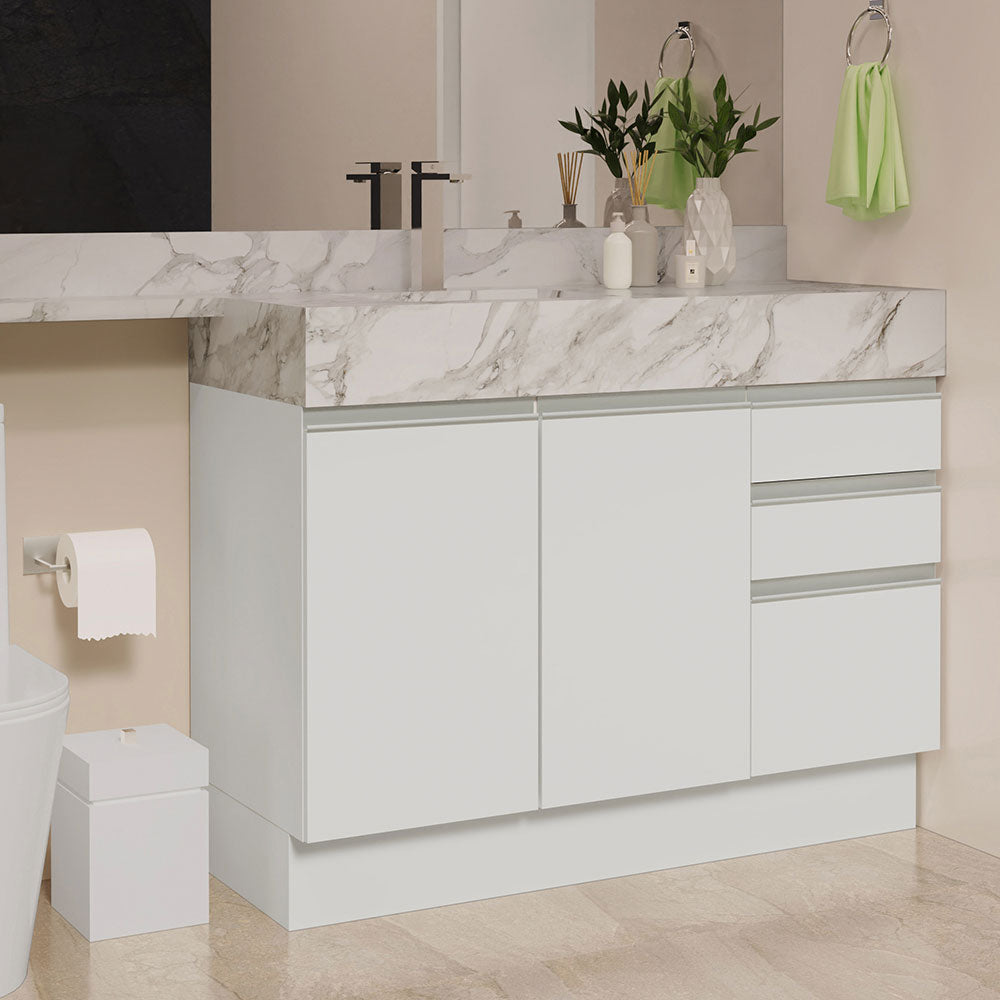 Gabinete para Baño 120cm 2 Puertas 3 Cajones Blanco Madesa