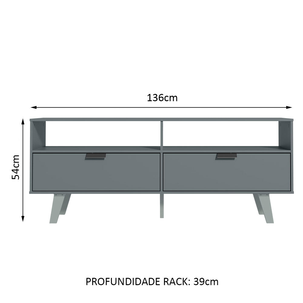 Mueble para TV hasta 55" con 2 Puertas Gris Oslo