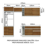 Cocina Integral 270cm Blanco/Marrón Jade 09