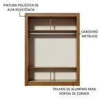 Clóset Soltero 117 cm 2 Puertas Corredizas Marrón/Blanco Denver Madesa