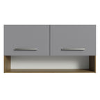 Gabinete Superior 105 cm 2 Puertas 1 Nicho Marrón/Gris Emilly Madesa