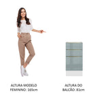 Gabinete Bajo 40 cm 3 Cajones Sin Encimera Blanco/Gris Lux Madesa