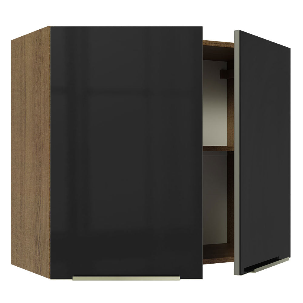 Gabinete Superior 80 cm 2 Puertas Marrón/Negro Lux Madesa
