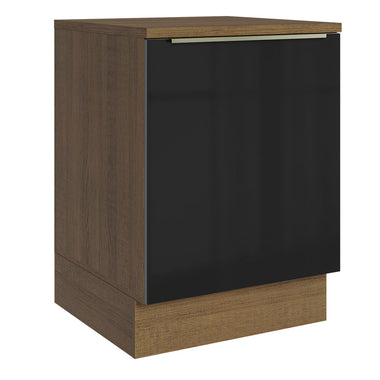Gabinete Bajo 60 cm 1 Puerta Marrón/Negro Lux Madesa