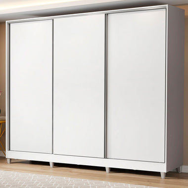Clóset Matrimonial 231 cm 3 Puertas Corredizas 100% MDF Blanco Royale Madesa