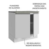 Armario para Baño de 80cm 2 Puertas Blanco