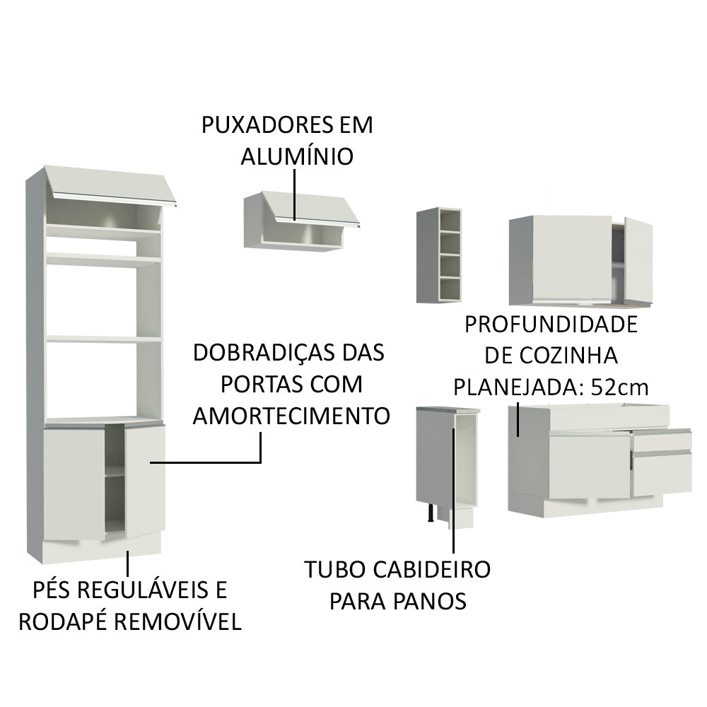 Cocina Integral 270 cm Blanco Jade 09