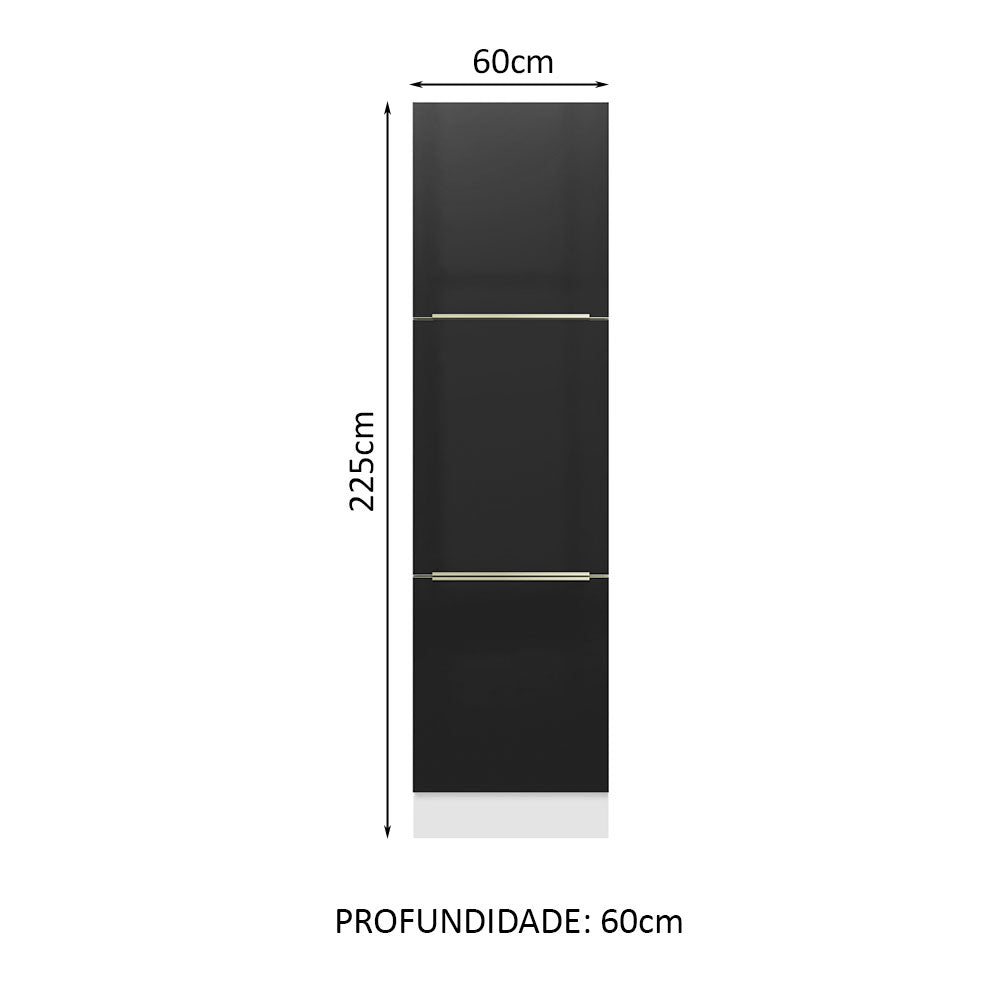 Despensero 60 cm 3 Puertas Blanco/Negro Lux Madesa