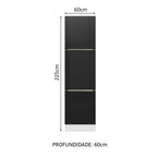 Despensero 60 cm 3 Puertas Blanco/Negro Lux Madesa
