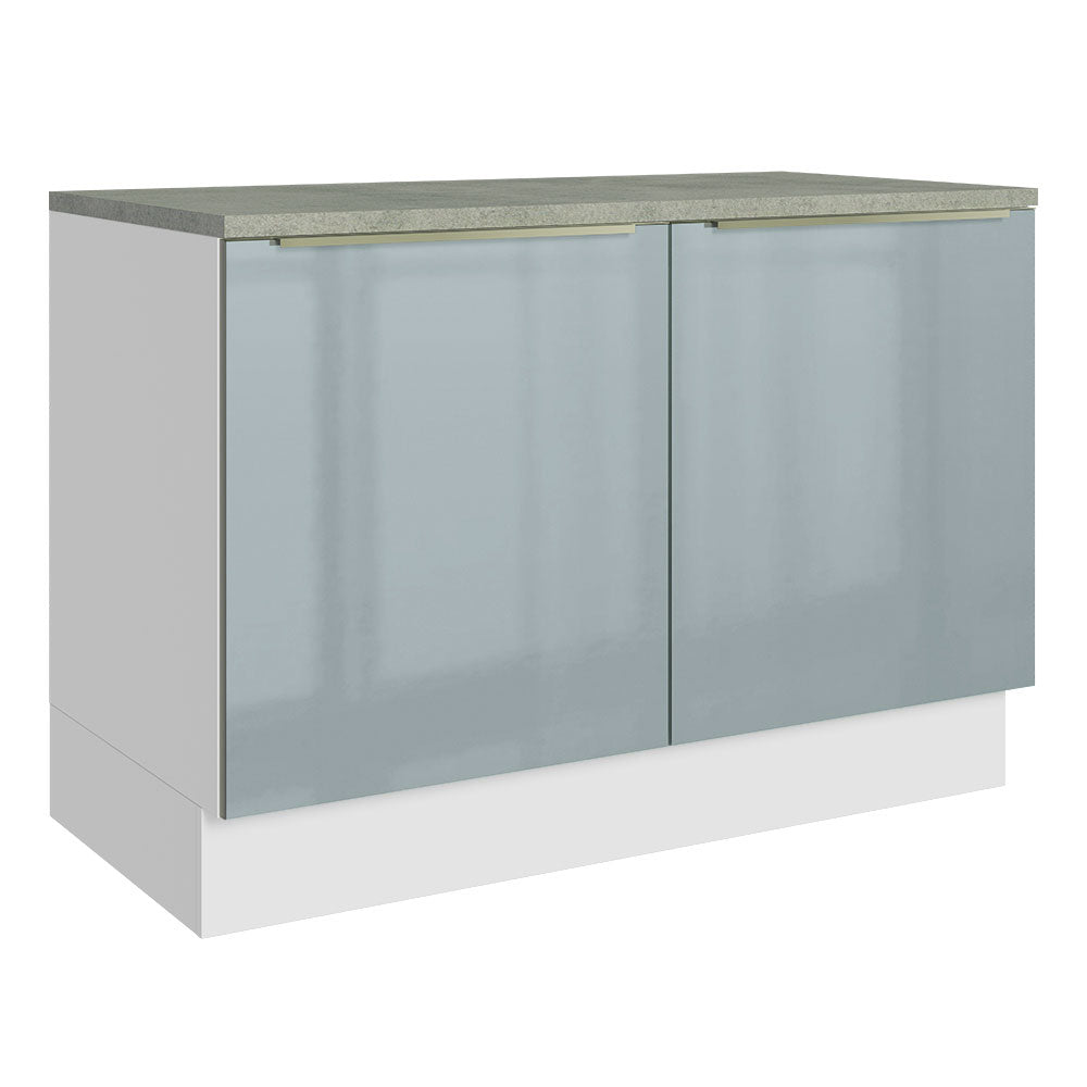 Gabinete Bajo 120 cm 2 Puertas Blanco/Gris Lux Madesa
