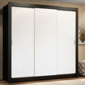 Clóset Matrimonial 170 cm 3 Puertas Corredizas 2 Cajones Negro/Blanco Lyon Madesa