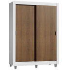 Clóset Soltero Dallas Plus 2 Puertas Corredizas 4 Cajones con Patas Blanco/Marrón