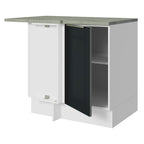 Gabinete Bajo Esquinero 102 cm 1 Puerta Blanco/Negro Lux Madesa