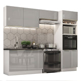 Cocina Integral 270 cm Lux Blanco/Gris 01