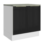 Gabinete Bajo 80 cm 2 Puertas Blanco/Negro Lux Madesa
