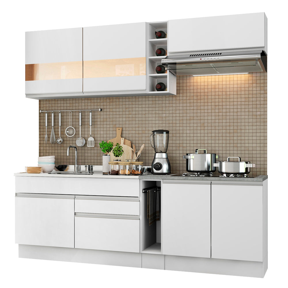 Cocina Integral 220 cm Blanco Parma 02