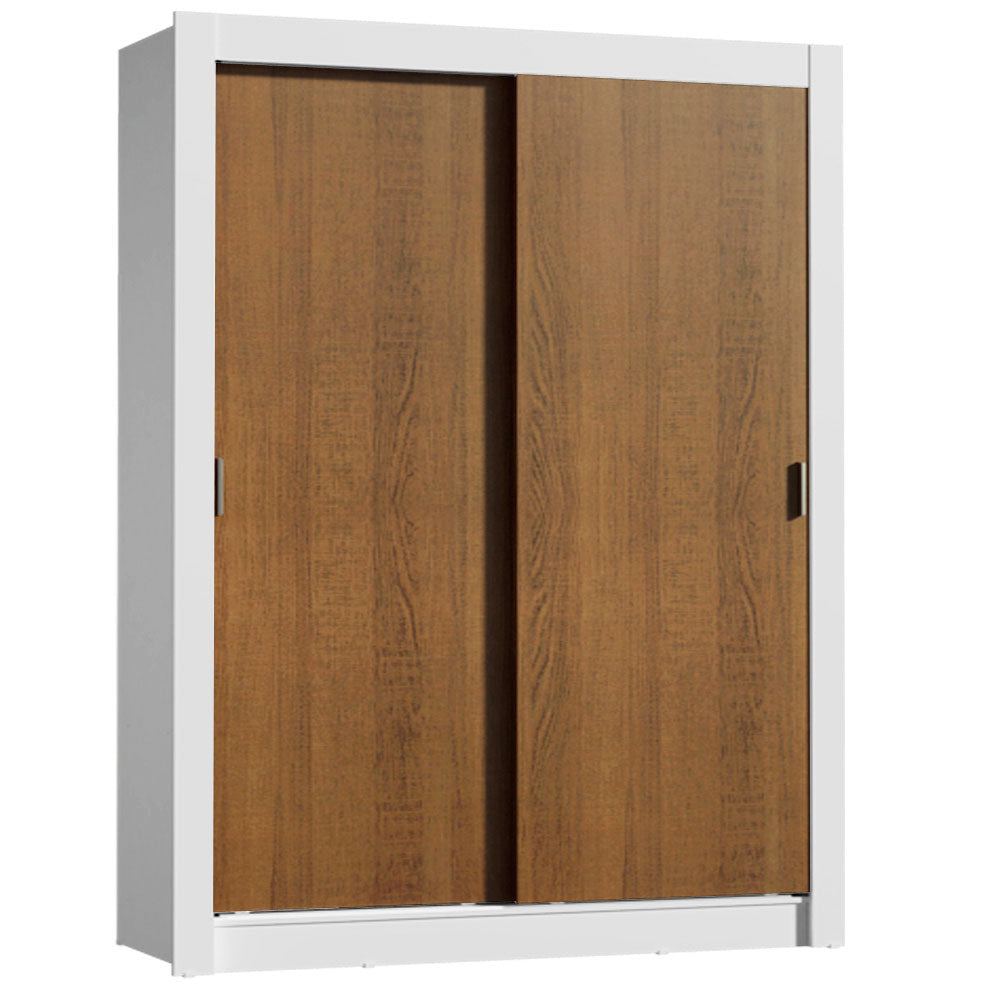 Clóset Soltero 117 cm 2 Puertas Corredizas Blanco/Marrón Denver Madesa