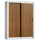 Clóset Soltero 117 cm 2 Puertas Corredizas Blanco/Marrón Denver Madesa