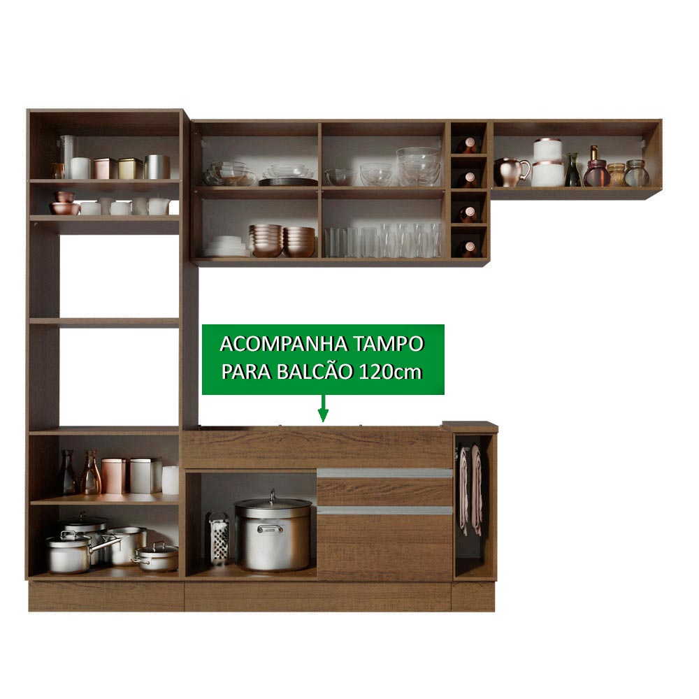 Cocina Integral 290cm Marrón Safira 14