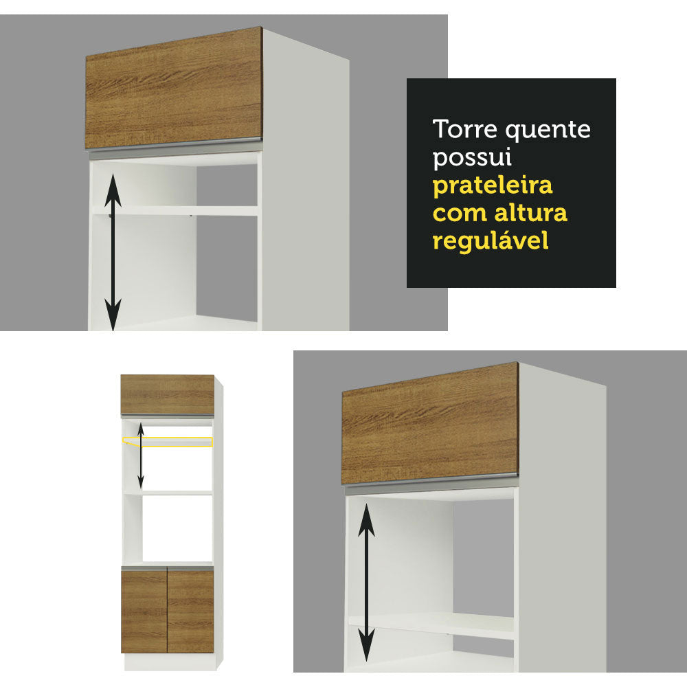 Cocina Integral 290 cm Blanco/Marrón Vicenza