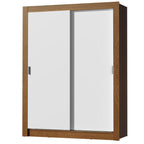 Clóset Soltero 117 cm 2 Puertas Corredizas 4 Cajones Marrón/Blanco Dallas Madesa
