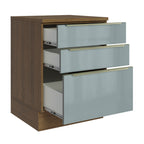 Gabinete Bajo 60 cm 3 Cajones Marrón/Gris Lux Madesa