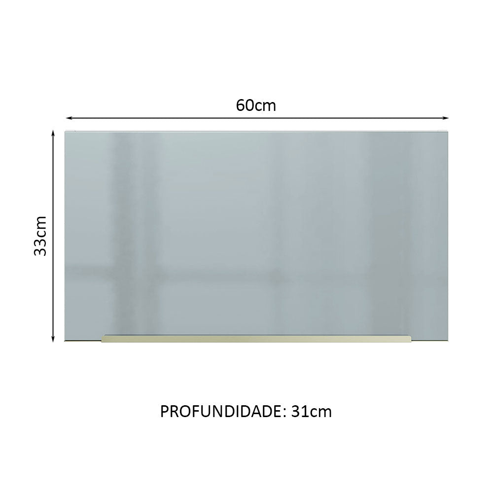 Gabinete Superior 60 cm 1 Puerta Abatible Blanco/Gris Lux Madesa