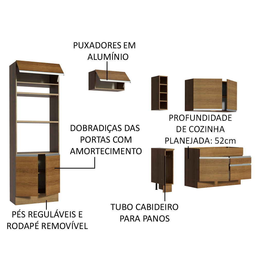 Cocina Integral 270cm Marrón Jade 09