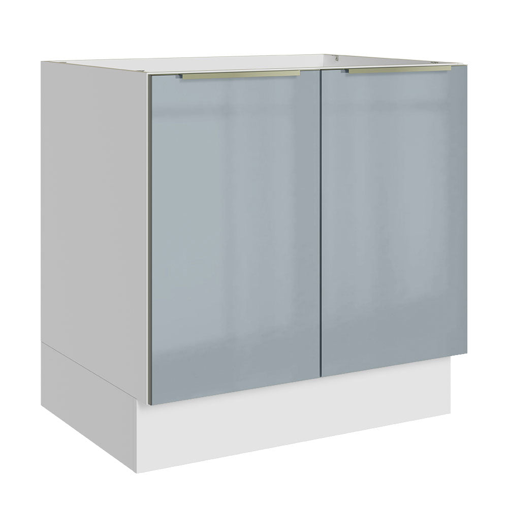 Gabinete Bajo 80 cm 2 Puertas Lux Blanco/Gris