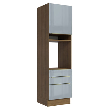 Mueble para Horno 60 cm 1 Puerta 3 Cajones Marrón/Gris Lux Madesa