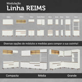 Kit con 2 Gabinetes de Cocina Madesa Reims 4 Puertas 1 Cajón (Con Encimera) Blanco