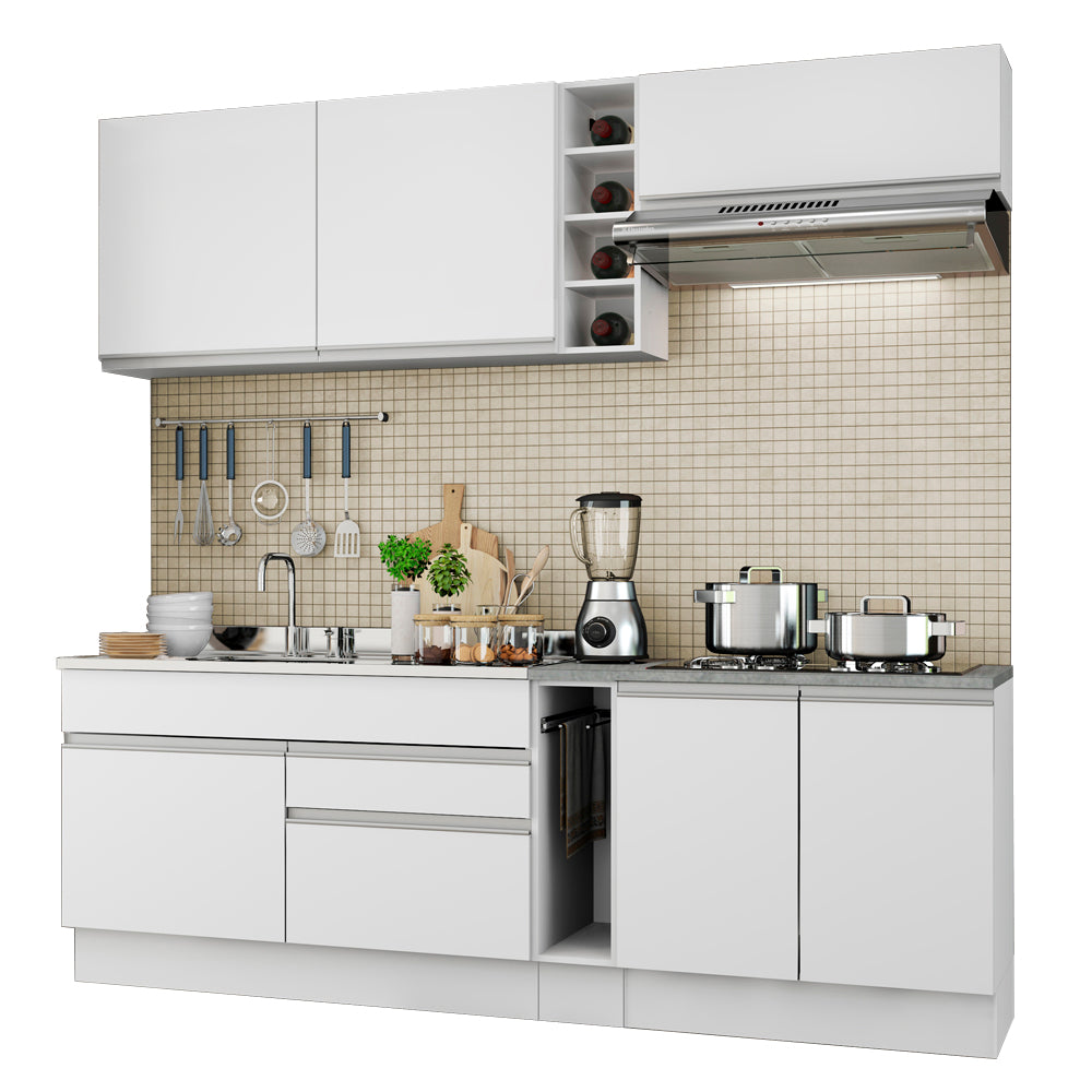 Cocina Integral 220 cm Blanco Parma 03