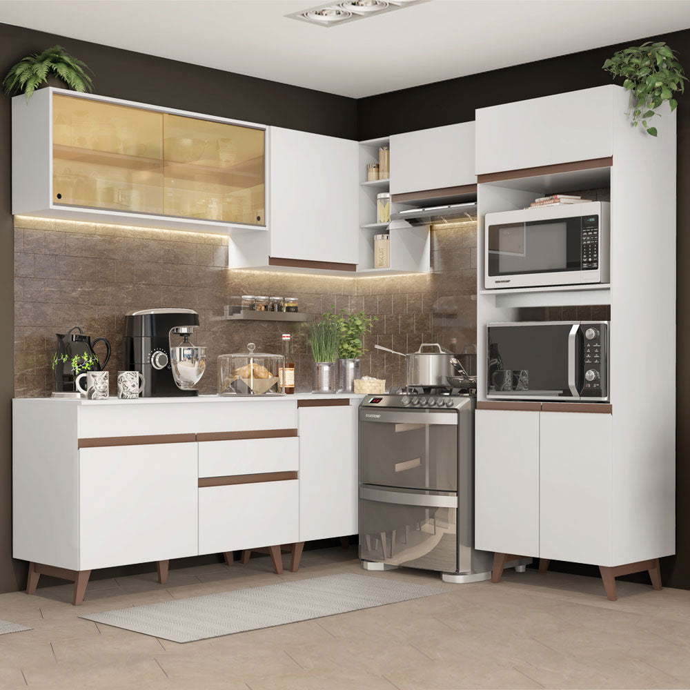 Cocina Integral Esquinera 402cm Blanco Reims Madesa 02