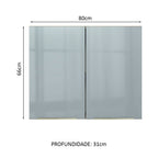 Gabinete Superior 80 cm 2 Puertas Marrón/Gris Lux Madesa