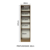 Mueble Despensa 60 cm 3 Puertas Lux Marrón/Gris