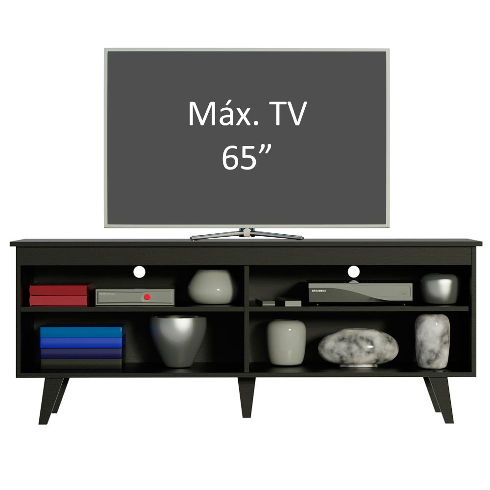 Mueble para TV Hasta 65'' Udine con Patas Negro