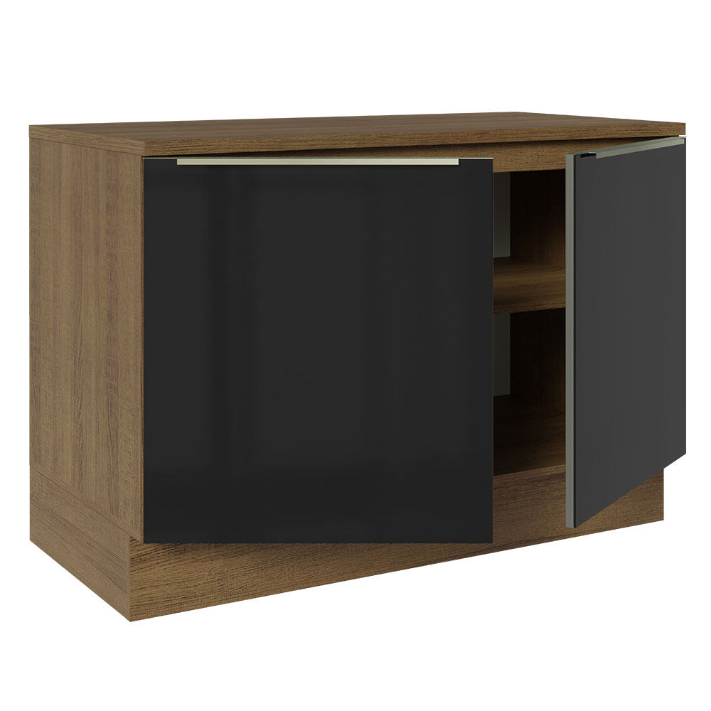 Gabinete Bajo 120 cm 2 Puertas Marrón/Negro Lux Madesa