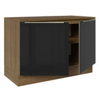 Gabinete Bajo 120 cm 2 Puertas Marrón/Negro Lux Madesa