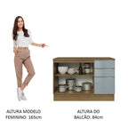 Gabinete Bajo 120 cm 2 Puertas 3 Cajones Marrón/Gris Lux Madesa