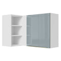 Gabinete Superior Esquinero 166 cm 1 Puerta 3 Nichos Blanco/Gris Lux Madesa