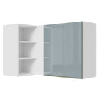 Gabinete Superior Esquinero 166 cm 1 Puerta 3 Nichos Blanco/Gris Lux Madesa
