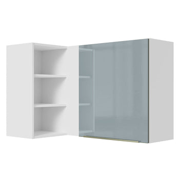 Gabinete Superior Esquinero 166 cm 1 Puerta 3 Nichos Blanco/Gris Lux Madesa