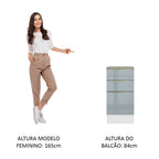 Gabinete Bajo 40 cm 3 Cajones Blanco/Gris Lux Madesa