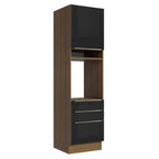 Mueble para Horno 60 cm 1 Puerta 3 Cajones Marrón/Negro Lux Madesa