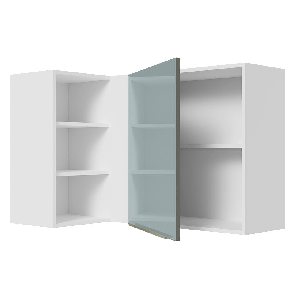Gabinete Superior Esquinero 166 cm 1 Puerta 3 Nichos Blanco/Gris Lux Madesa
