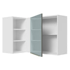 Gabinete Superior Esquinero 166 cm 1 Puerta 3 Nichos Blanco/Gris Lux Madesa