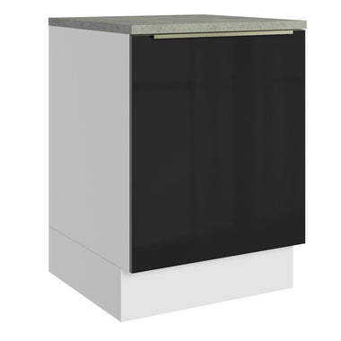 Gabinete Bajo 60 cm 1 Puerta Blanco/Negro Lux Madesa